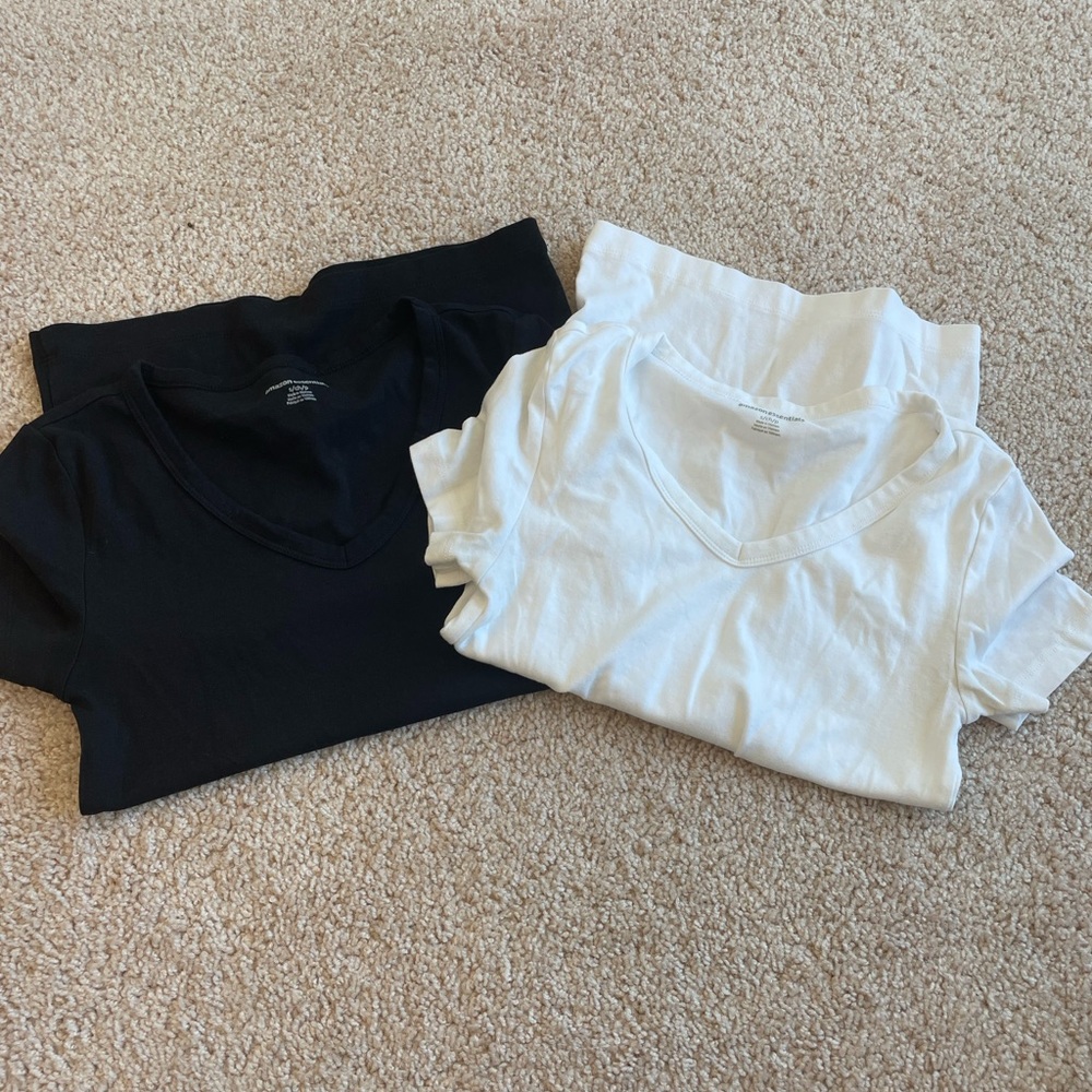black and white basic tees